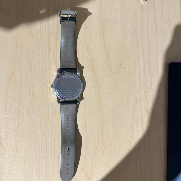 Museum Classic Movado Black Leather Watch - Picture 4 of 5
